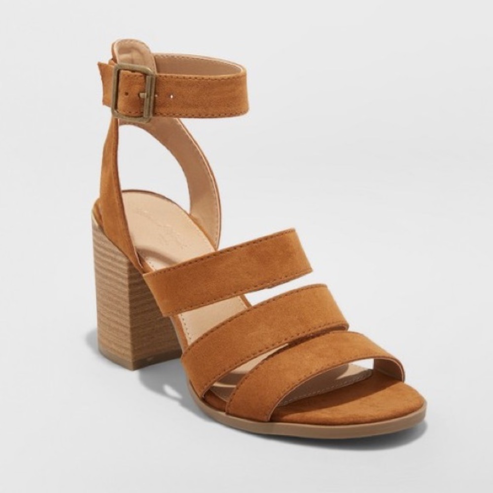 Universal Thread Etta Strap Sandals/Heels (Cognac)